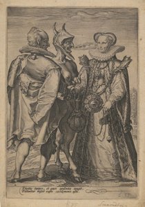 Casamento pela riqueza oficiado pelo diabo, ca. 1600 de Jan Saenredam