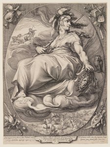 Pallas Athena, de Três deusas sentadas nas nuvens de Jan Saenredam