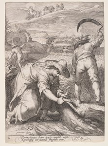 verão (Camponeses a colher trigo), de As Quatro Estações de Jan Saenredam