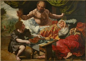 Isaac Blessing Jacob, meados do século 16. de Jan Sanders Hemessen van