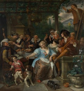 Merry Company em um terraço, ca. 1670 de Jan Havickszoon Steen
