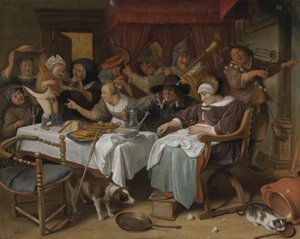 Décima segunda noite: o rei bebe de Jan Steen