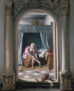Mulher na casa de banho de Jan Steen
