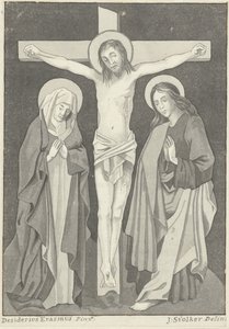 Cristo na cruz com Maria e João de Jan Stolker (signed by artist)