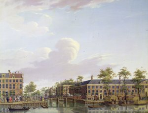 As Casas de Esmola no Rio Amstel, Amsterdão de Jan Ten Compe