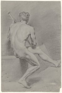Nu masculino sentado, virado para a esquerda de Jan Tersteeg (possibly)