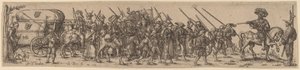 O trem de bagagem com o sargento-mor de Jan Theodor de Bry after Barthel Beham