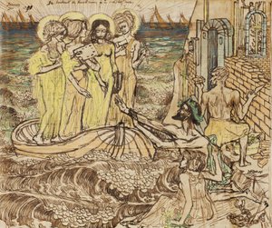 A chegada das musas de arte na arquitetura, 1890 de Jan Toorop