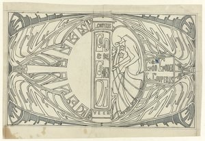 Desenho de encadernação para: Louis Couperus, Deus e Deuses, 1903 de Jan Toorop