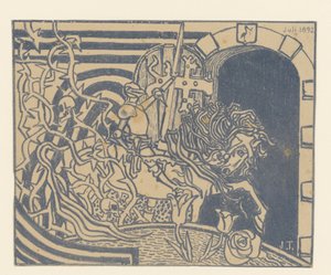 Capa do catálogo com cavaleiro a cavalo de Jan Toorop