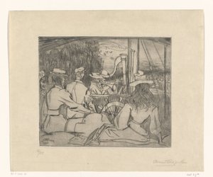 Músicos a tocar no convés de um navio
Músicos a bordo (título original) de Jan Toorop