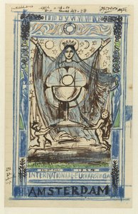Concepção de um cartaz para o Congresso Eucarístico Internacional realizado em Amesterdão de 22 a 27 de Julho de 1924 de Jan Toorop