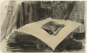 Impressão deitada sobre fundo escuro de Jan Toorop