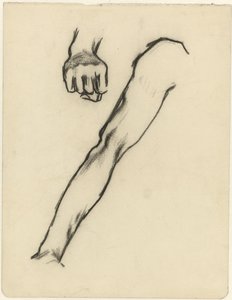 Folha de estudo com braço e mão de Jan Toorop
