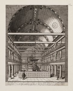 Interior da Sinagoga Portuguesa em Amsterdã de Jan Veenhuysen
