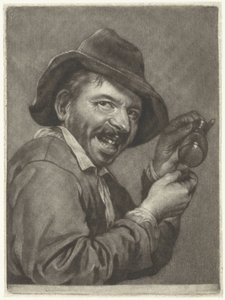 Homem com um copo vazio (o Gosto) Os cinco sentidos (título da série) de Jan Verkolje (I)