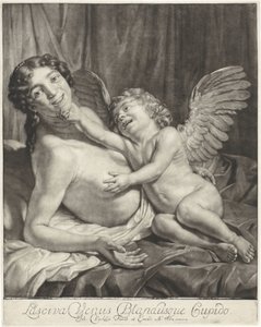Vénus e Amor
Lasciva Venus Blandusque Cupido (título sobre o objecto) de Jan Verkolje (I)
