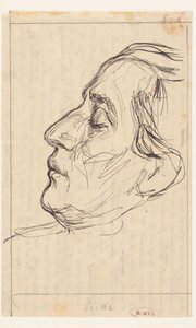 Retrato de homem de olhos fechados, perfil voltado para a esquerda de Jan Veth