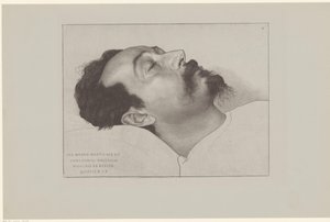 Nicolaas de Roever no seu leito de morte
Ita mensis martii die XII anno domini MDCCCXCIII Nicolaus de Roever quievit R.I.P. (título sobre o objecto) de Jan Veth
