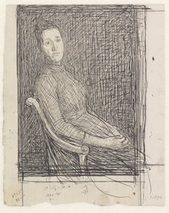 Retrato de Anna Dorothea Veth-Dirks, sentada à direita de Jan Veth