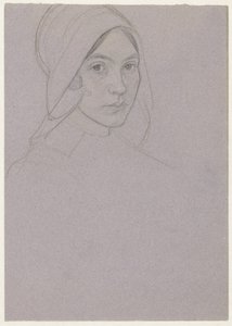 Retrato de uma menina com touca (Karen?) de Jan Veth