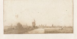 Vista de uma cidade (Leiden ?) de Jan Vincentsz. van der Vinne (possibly)