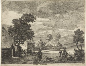 Vista de Overveen
Aldeia de Overveen (título sobre o objecto)
Paisagens dos arredores de Haarlem (título da série)
Gesigten buijten Haarlem, Feito por Gesigten buijten Haarlem. J.V.V. (título da série sobre o objecto)