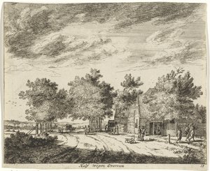 Paisagem a meio do caminho Overveen
Estradas a meio caminho Overveen (título sobre o objecto)
Paisagens da zona de Haarlem (título da série)
Gesigten buijten Haarlem, Feito por Gesigten buijten Haarlem. J.V.V. (título da série sobre o objecto)