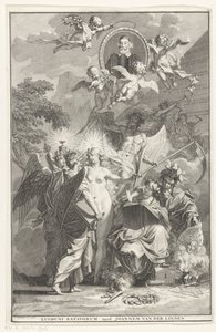 Página de título alegórica com o retrato do escritor Edward Simson
Página de título para: Edward Simson, Chronicon historiam catholicam complectens, 1729