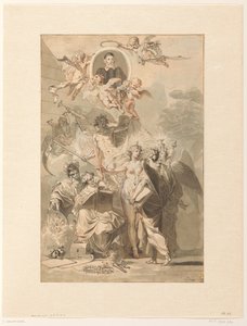 Design do frontispício para Edward Simson, Chronicon Catholicon de Jan Wandelaar