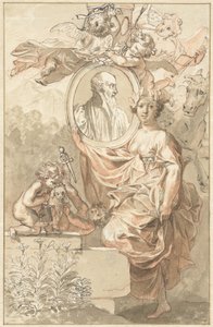 Design para a página de título de Arcadia de Sannisarius de Jan Wandelaar