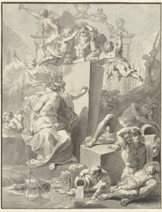 Design para a página de rosto por W. van der Hoeven, Westermeer, 1721 de Jan Wandelaar