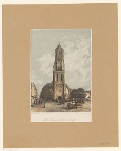 Vista da nova igreja em Delft A Grande Igreja em Delft (título no objeto) de Jan Weissenbruch