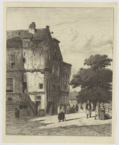 Vista de uma rua em Amesterdão de Jan Weissenbruch