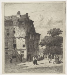 Vista de uma rua em Amsterdã de Jan Weissenbruch