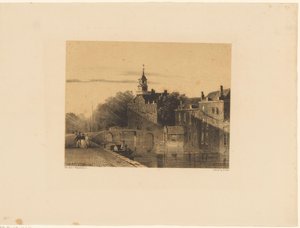Paisagem de Cityscape com fosso de Jan Weissenbruch