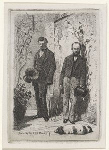 Auto-retrato com Frederik Hendrik Weissenbruch de Jan Weissenbruch