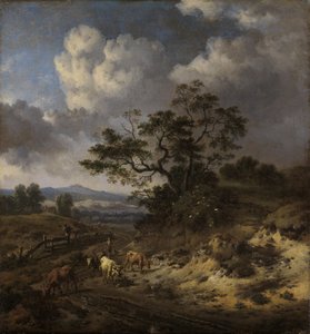 Paisagem montanhosa com vacas