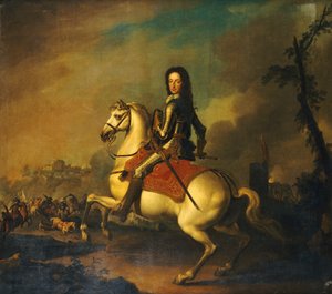 Retrato do rei Guilherme III na batalha de Boyne em 1690
