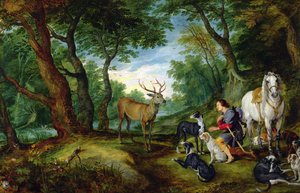 A visão de St. Hubert, c.1620