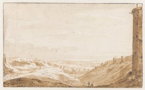 Paisagem montanhosa perto da Porta de Namur, em Bruxelas de Jan de Bisschop