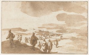 Dois Esboços de Números nas Dunas perto de Scheveningen
Mensen in de duinen te Scheveningen de Jan de Bisschop