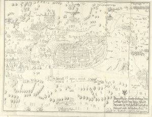 Cerco e captura de Deventer, 1578
Waerafftighe afconterfeitinge der loeflike Keyser vrye Anze Stadt Deventer In wat ghestalt dat het is Belgert onde Beschaten Ao. 1578 (título sobre o objecto) de Jan de Lange (II) (signed by artist)