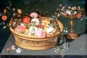 Uma cesta de flores, c1590-1625 de Jan the Elder Brueghel