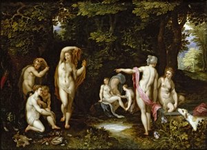Diana e Actaeon, ca 1595 de Jan the Elder Brueghel