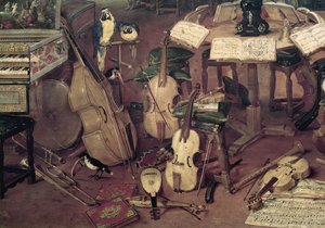 Audição, 1617 (detalhe de 55898) de Jan the Elder Brueghel