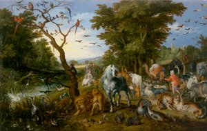 A entrada dos animais na arca de Noé de Jan the Elder Brueghel