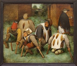 Os mendigos (óleo no painel) de Jan the Elder Brueghel