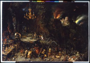 O incêndio de Brueghel Jan I (1568-1625) 1621 (óleo sobre tela) de Jan the Elder Brueghel