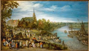 Feira da aldeia em Schelle de Jan the Elder Brueghel